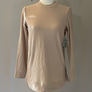 Tommy John Zen ribbed long sleeve crew top in Doe Skin X-small loungewear